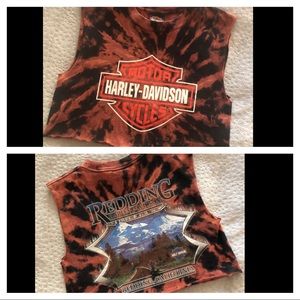 Vintage Harley Davidson cropped sleeveless tee